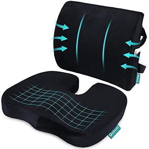 Coccyx Orthopedic Seat Cushion and Lumbar Support Pillow for