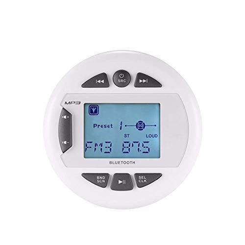 Herdio ラウンド防水マリン ラジオ - 40 W ボート ダッシュ ゲージ ステレオ レシーバー、AM FM、2.75 インチ デジタル LCD