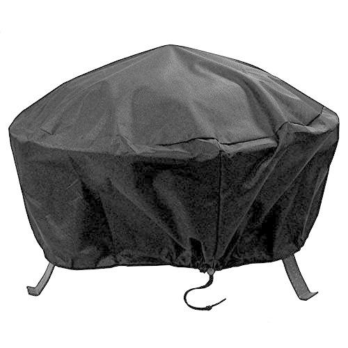 Sunnydaze Outdoor Round Fire Pit Cover with Drawstring and Toggle Closure