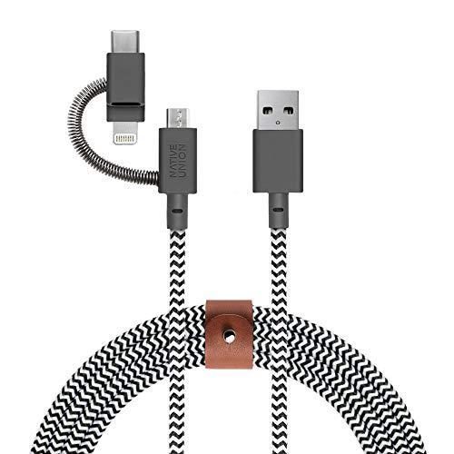NATIVE UNION [ネイティブユニオン] BELT Cable Universal 3-in-1 高耐久 急速充電ケーブル (ライトニング/U