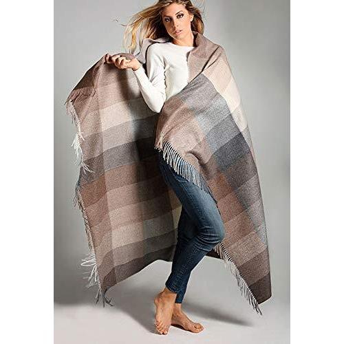 Alpaca FS Neutral Multi-Color Patchwork Throw Afghan is More Durable Than C