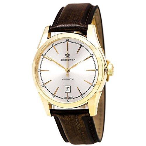 Hamilton Timeless Spirit Of Liberty 自動シルバーダイヤル ブラウンレザー メンズウォッチ H42445551並行輸