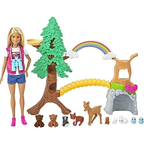 Barbie Wilderness Guide Interactive Playset with Blonde Doll (12-in, Outdoo