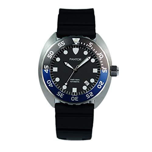 Pantor Nautilus ダイブウォッチ - 200m ダイバーウォッチ メンズ 自動ムーブメント 回転ベゼル サファイアクリスタル ラバースト