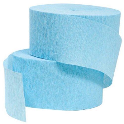 4 ROLLS, LIGHT BLUE / SKY BLUE / BABY BLUE Crepe Paper Streamers 290 ft Tot