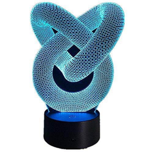 Love Knot Abstract Circle Spiral 3D Bulbing Night Light Magic Circle Shape
