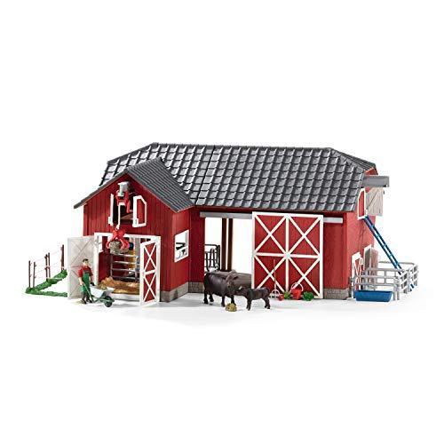 Schleich 72102 Farm World Large Red Barn with Animals and Accessories【並行輸入品