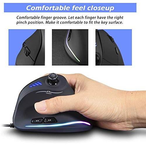本日価格！！ ZEERKEER エルゴノミック垂直マウス RGB有線ゲーミングマウス ジョイスティック付き 11個のプログラム可能なボタン 5つの調整可能なDPI( 【WS1919760228】(9672円)