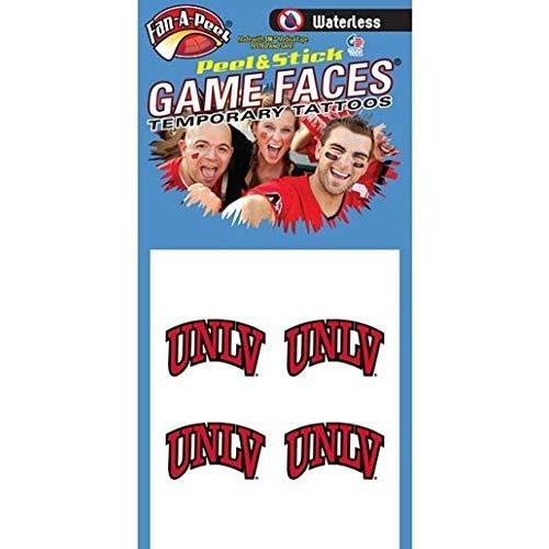 ネバダ大学ラスベガス校(UNLV - 水を使わないピール&スティック テンポラリースピリットタトゥー - 4ピース