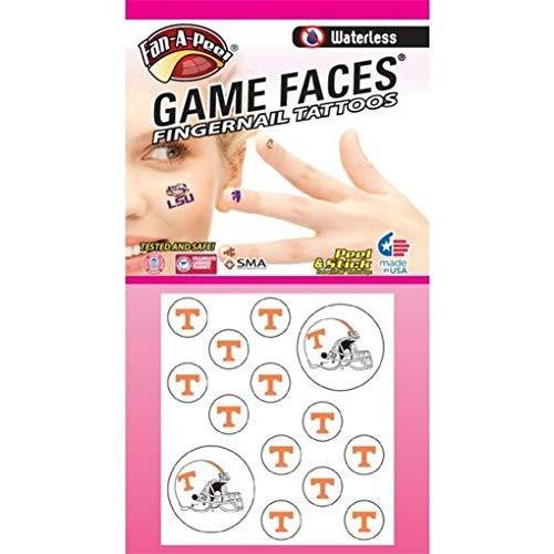 テネシー大学 UTK ボランティア - 水を使わず剥がして貼るテンポラリー指の爪タトゥー - 指の爪タトゥー12枚 & スピリットタトゥー2枚【並行輸