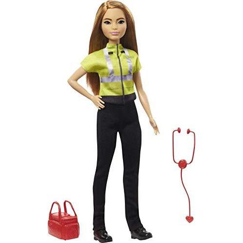 Barbie Paramedic Doll, Petite Brunette (12-in, Role-play Clothing & Accesso
