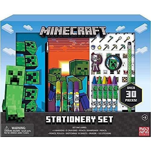 Innovative Designs Mine Craft 子供用塗り絵アート&ステッカーセット 30ピース 学校&クラフト用品 鉛筆ケース付き【並行