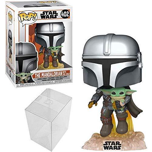 Funko POP! スターウォーズ: マンダロリアン - マンダロリアン 飛んでいるマンダロリアン ポップシールドポップボックスプロテクター1個付き
