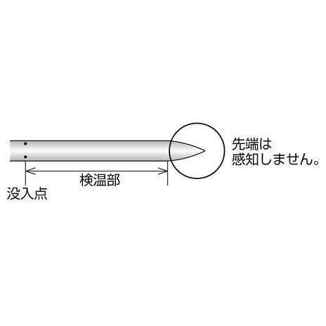 シンワ測定 72960：温度計V-1 丸T字型 0〜100℃ Φ3.5×13cm 調理用