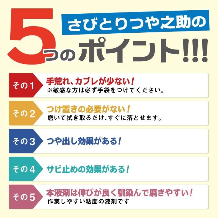 サビ取り つけ置き不要 さびとりつや之助 TU-03BP サビ取り剤 錆び 自転車 バイク 配管 蛇口 油汚れ コゲ取り 高森コーキ｜hakarinbou｜04