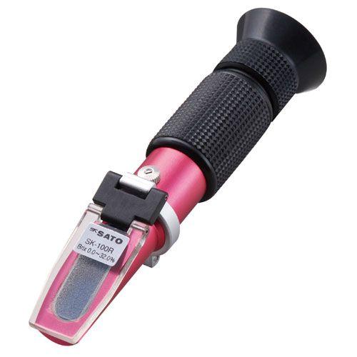 佐藤計量器/SATO 手持屈折計 SK-100R［0180-00］（糖分、果汁、飲料、不凍液、ブレーキオイル旋盤切削液、洗浄液などの液体測定用）