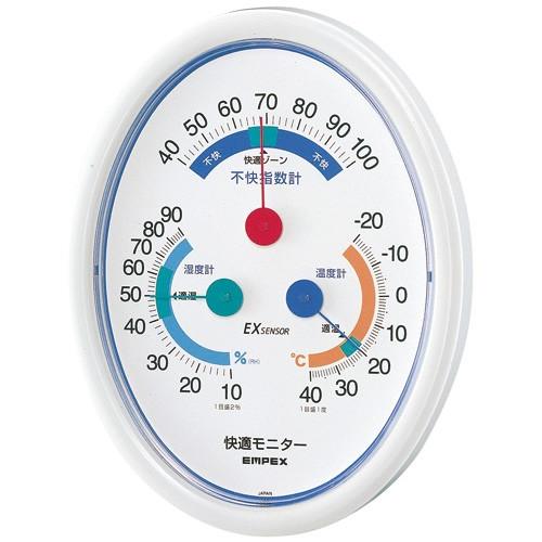 エンペックス 温湿度計 エンペックス アナログ 日本製 快適計 壁掛け 快適モニター（温度・湿度・不快指数計） CM-6301｜hakarinbou