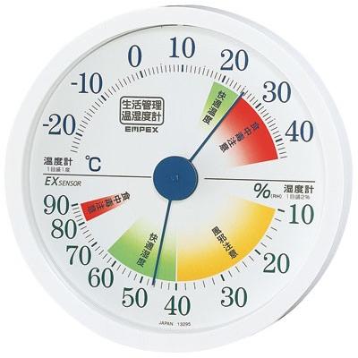 エンペックス 温湿度計 エンペックス アナログ 日本製 食中毒注意 壁掛け 生活管理温・湿度計 TM-2441｜hakarinbou