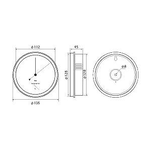 三王 TYPE-SBR121 アネロイド型指示気圧計（温度計付） 直径135mm 