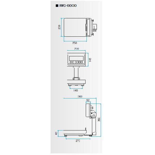 イシダ IWG-6000 防水型デジタル台はかり ひょう量6kg 検定付 日本製