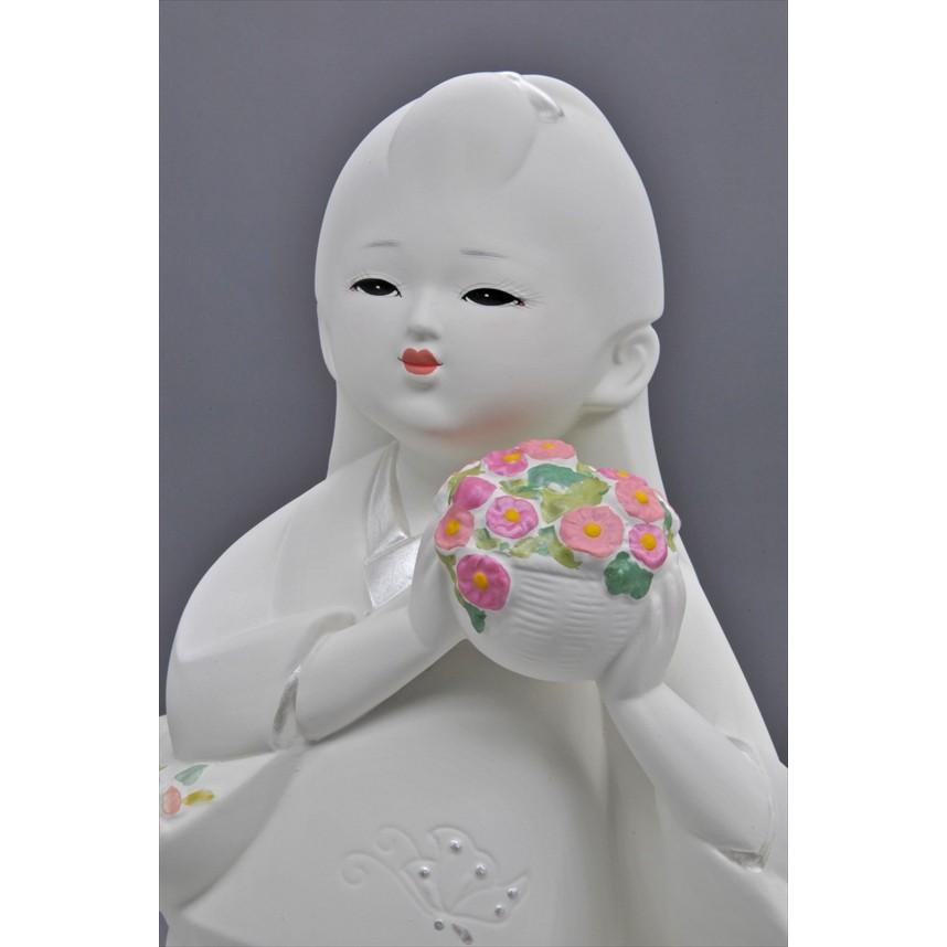 博多人形 【花つみ】 白い花の妖精みたいな人形 : 博多人形本舗 - 通販