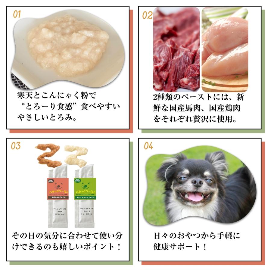 【 犬 ペースト 無添加 おやつ 】 ぺろっとペースト 国産 馬肉 ＆ MCTオイル 16本入 トッピング 栄養補助 健康サポート シニア犬 成犬 子犬対応 低脂質 爆買 |  | 06