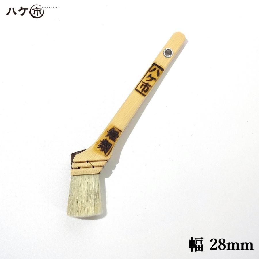 刷毛 ハケ市 白長毛無類 混毛(山羊毛+馬毛) 28mm 1本 120010｜塗装用
