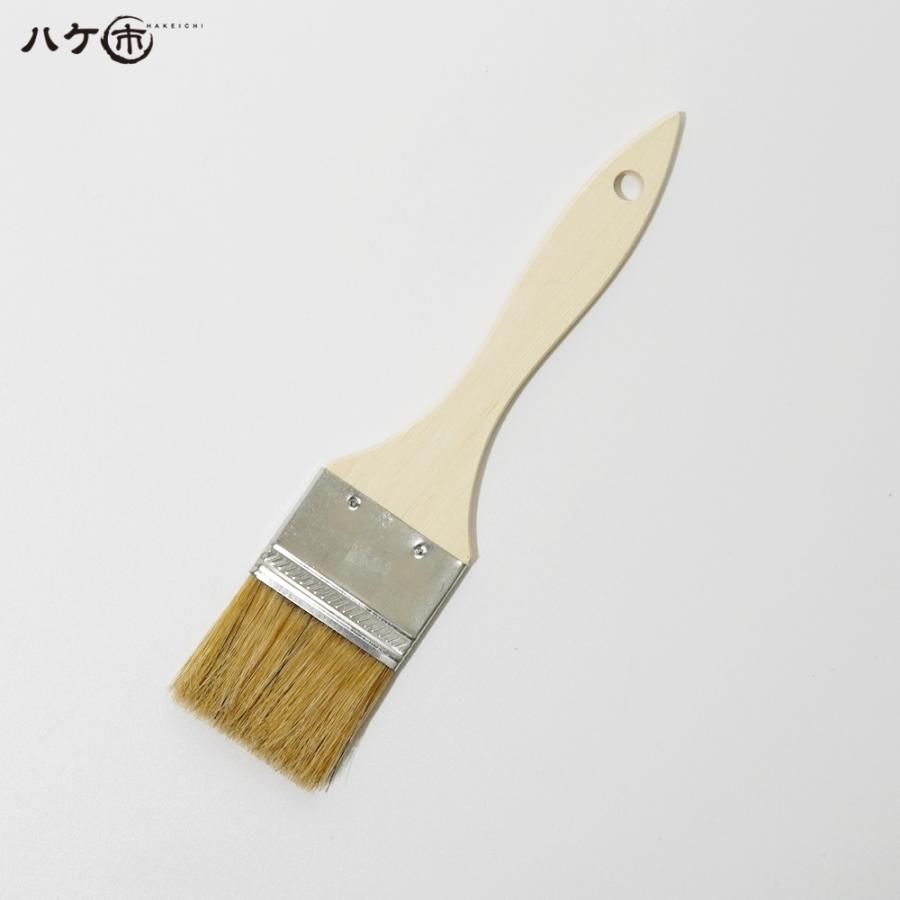 刷毛 金巻ラック刷毛 白豚毛 50mm 1本｜ハケ市 ハケ 木柄 薄平高粘度