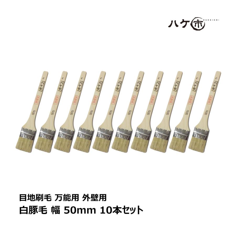 刷毛 目地刷毛 万能用 白豚毛 外壁用 50mm 10本セット ｜ ハケ市