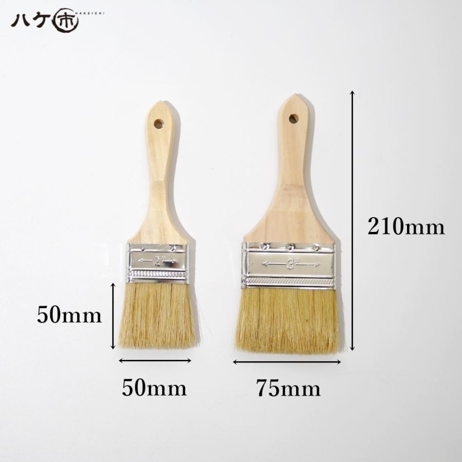 Brush 白豚毛セット【りょん商品】 短柄 ダスター刷毛 白豚毛 3インチ 75mm 12本セット｜ラスター刷毛 お