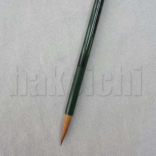 きくや筆本舗 書道筆 小筆 細筆 緑 (太さ 5mm×毛丈25mm) かため 半紙2