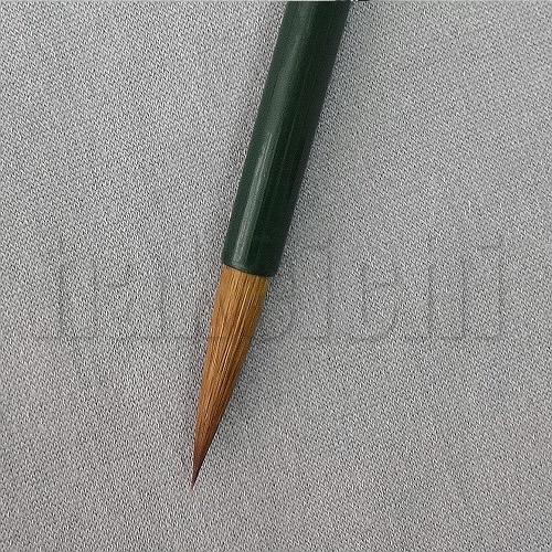 きくや筆本舗 書道筆 小筆 細筆 緑 (太さ 5mm×毛丈25mm) かため 半紙2