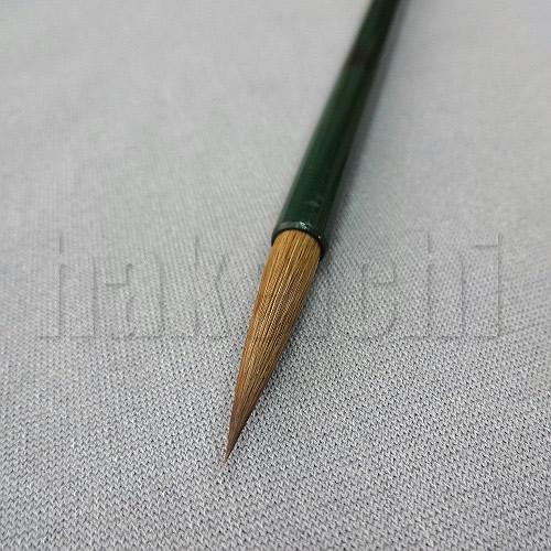きくや筆本舗 書道筆 小筆 細筆 緑 (太さ 5mm×毛丈25mm) かため 半紙2