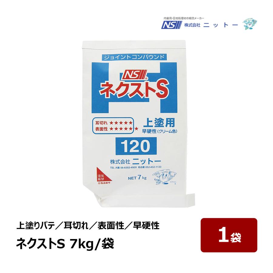 ニットー 上塗用 NS ネクスト S 120 7kg 1袋 030202｜早硬性 クリーム