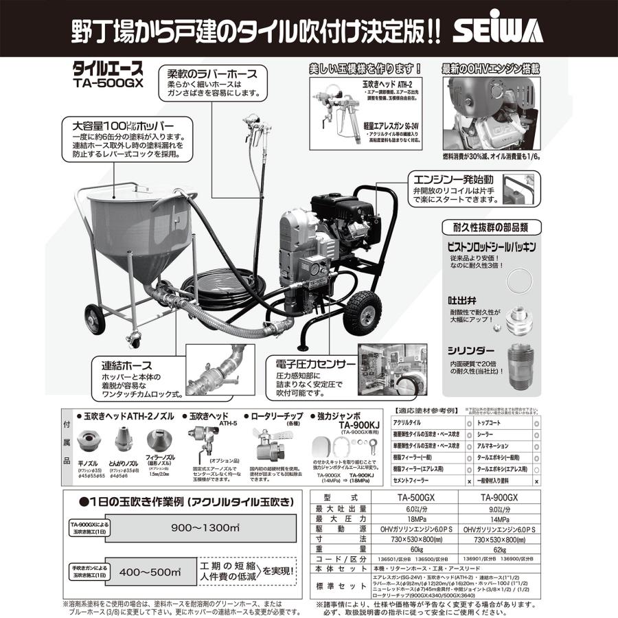 精和産業 タイルエース TA-500GX 標準セット 136500｜塗装機 SEIWA