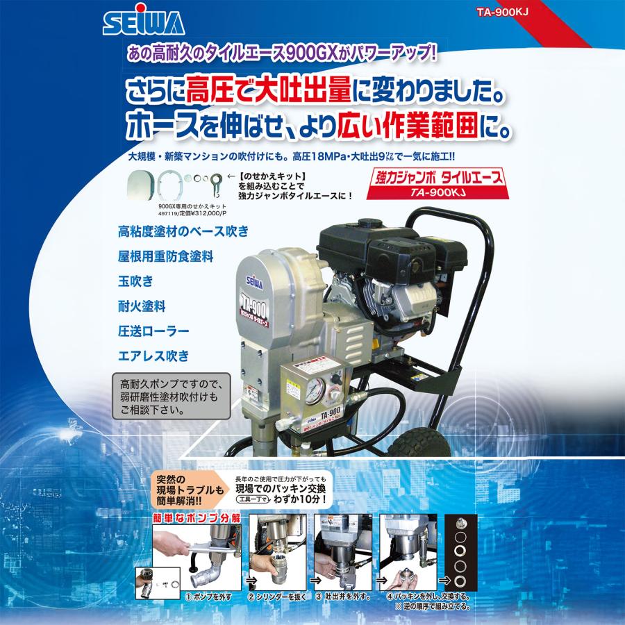 精和産業 強力ジャンボタイルエース TA-900KJ 本体セット 136911｜塗装 