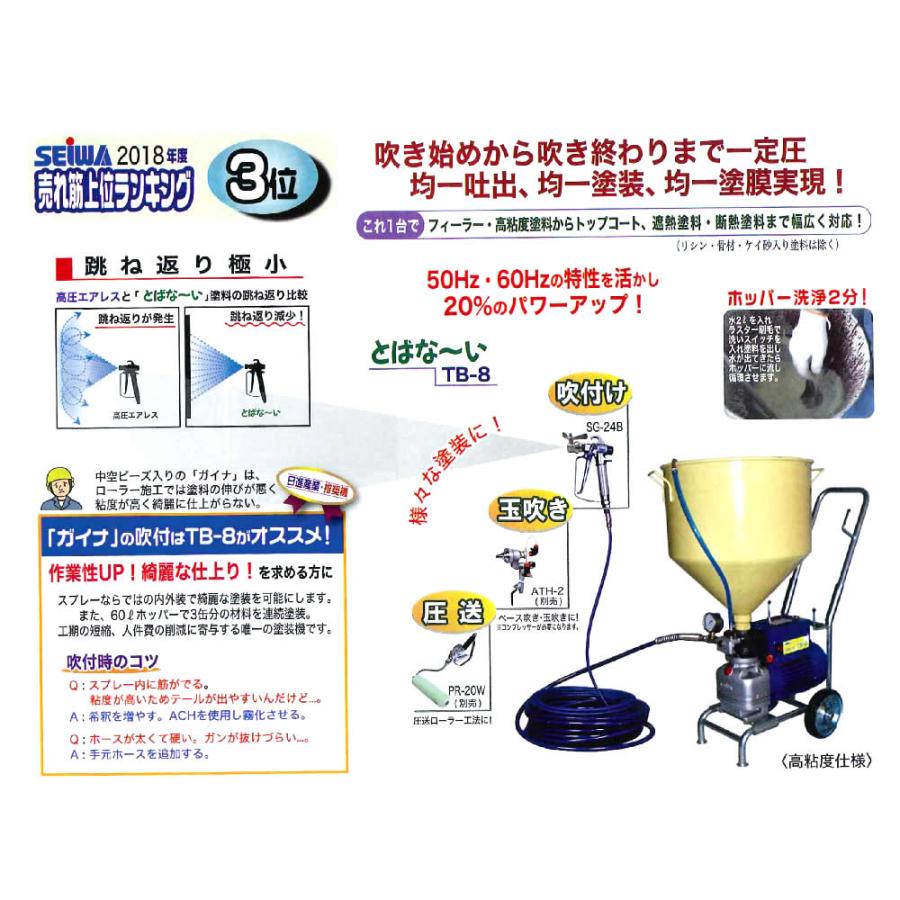 精和産業 塗装機 とばな〜い TB-8 トップ 50Hz S166802｜ SEIWA