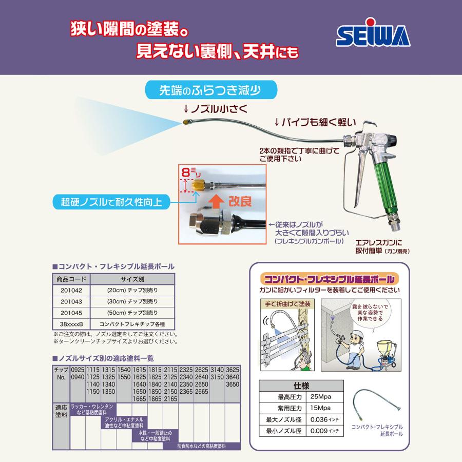 精和産業 コンパクトフレキシブル延長ポール 0.2m ガン ノズル別売