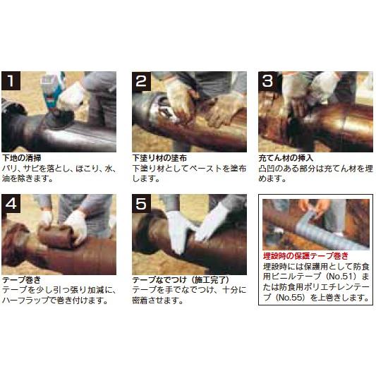 ペトロラタム系防食テープ No.59L シリーズ（厚さ1.1mm×幅50mm×長さ10m 