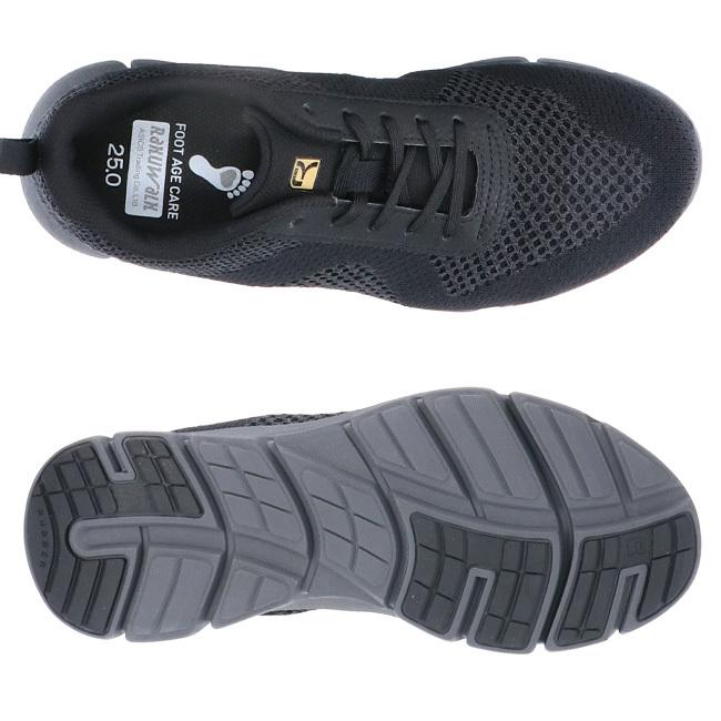 RIZAP（ライザップ） スニーカー ラクウォーク メンズ 黒 幅広 4E