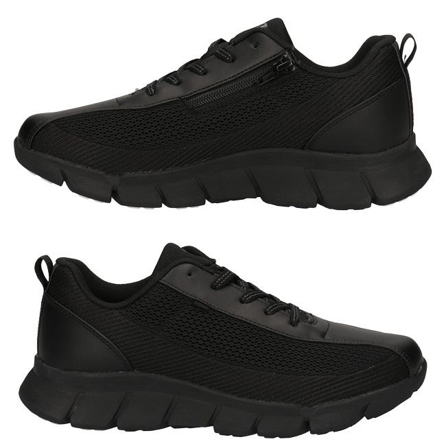 RIZAP（ライザップ） スニーカー メンズ ラクウォーク 黒 幅広 4E 軽量