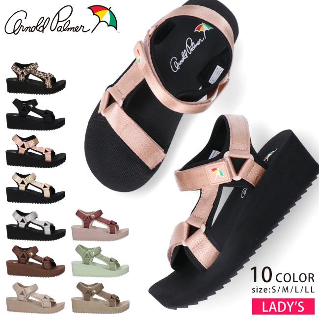 期間限定の激安セール アーノルドパーマー サンダル レディース 黒 オールブラック S M L Ll スポーツサンダル