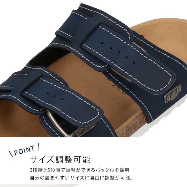 EDWIN（エドウィン） サンダル メンズ 黒 フットベットサンダル 歩き