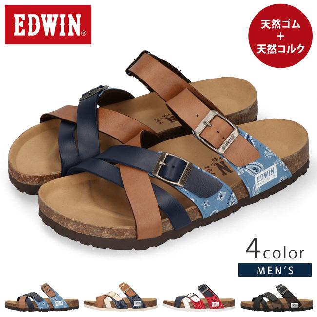 EDWIN エドウィン サンダル メンズ 黒 フットベットサンダル EDWIN エドウィン サンダル メンズ 黒 フットベットサンダル