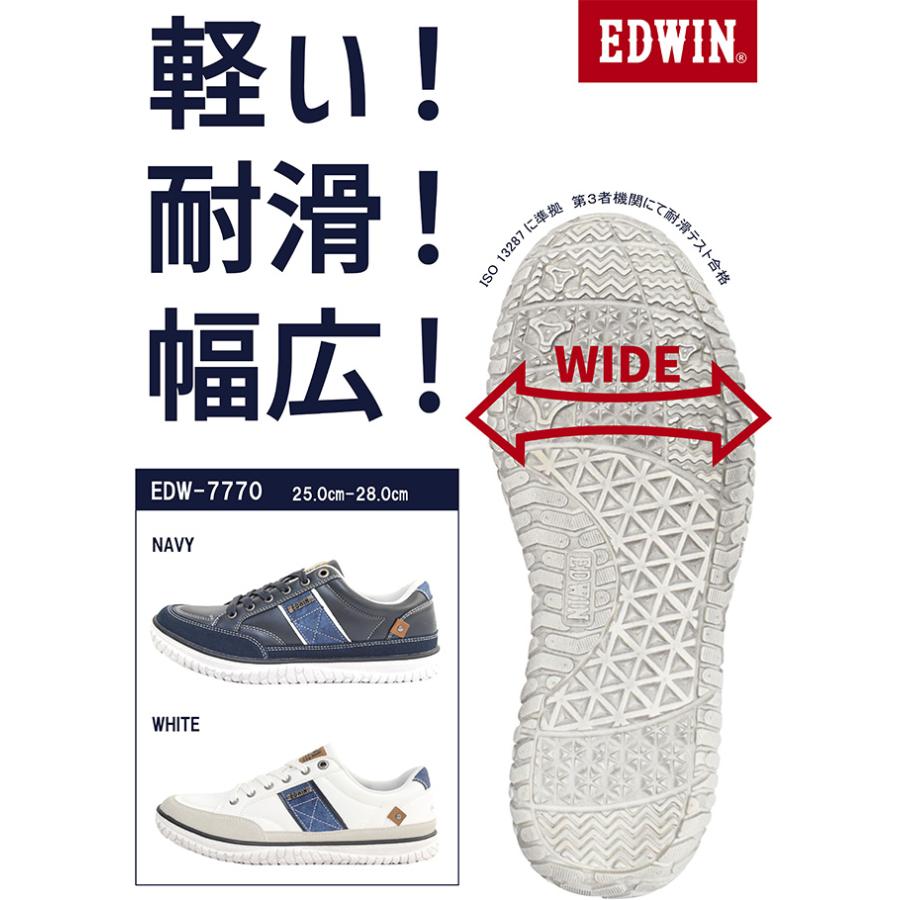 EDWIN（エドウィン） スニーカー メンズ 疲れない 歩きやすい 履き