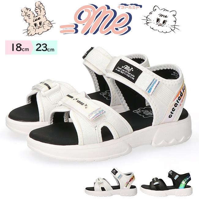 ME（イコールミー） サンダル キッズ 厚底 スポーツサンダル 黒