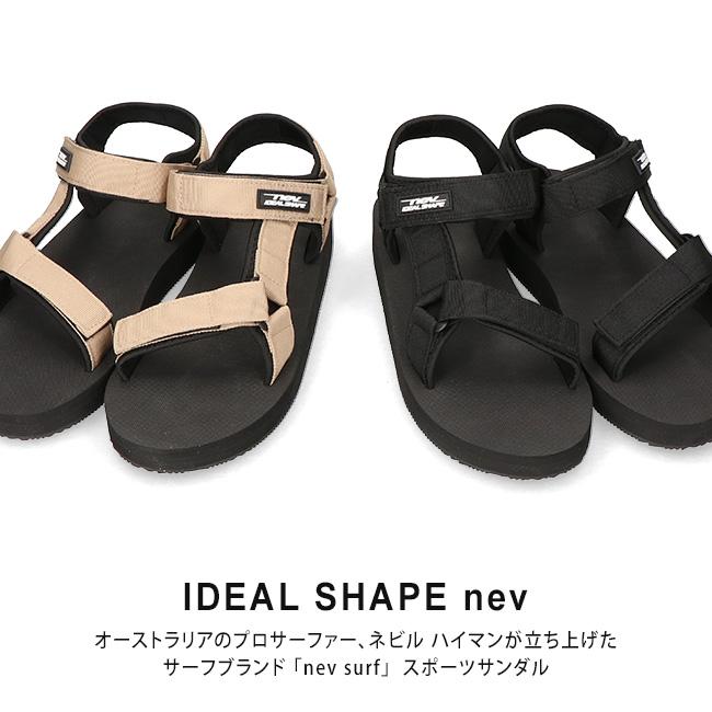 ネブ スポーツサンダル メンズ 黒 マジックテープ ベルクロ 軽量 歩き