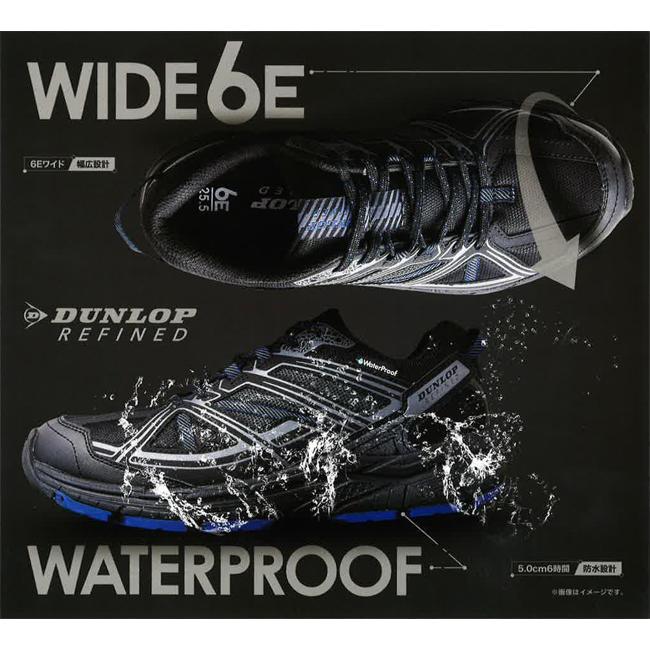 ダンロップのウォームアップ DUNLOP REFINED ダンロップ リファインド スニーカー メンズ 防水 黒