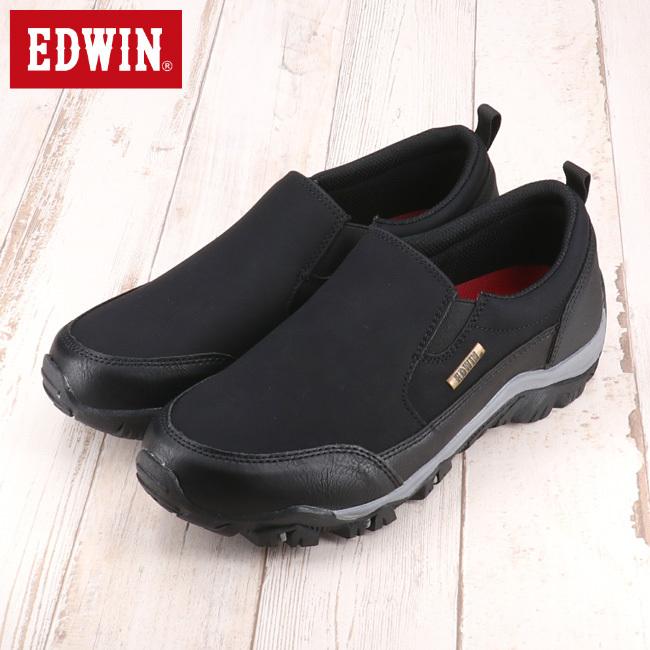 エドウィン スリッポン メンズ 黒 茶 防水 防滑 滑りにくい おしゃれ 歩きやすい Edwin Edm 9802 秋 冬 雨 シンプル カジュアル 21fw09 はきもの広場 Paypayモール店 通販 Paypayモール