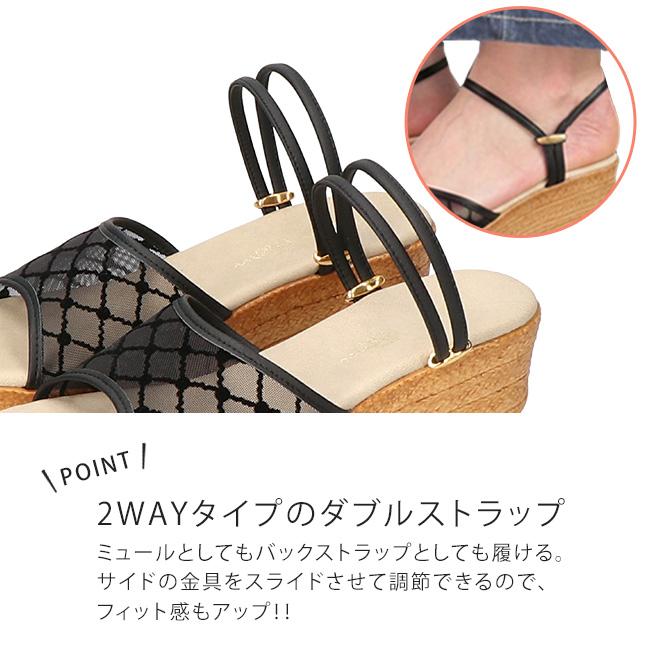 サンダル レディース ストラップ ミュール 2way 疲れない 歩きやすい